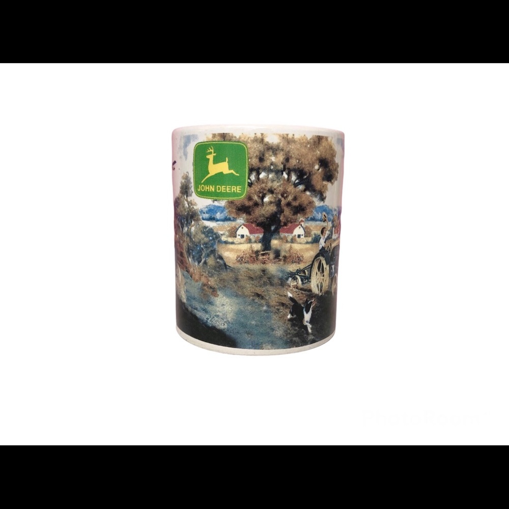 John Deer Logo Coffee Tea Gibson Mug Cup Boy on Tractor